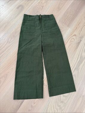Maeve by Anthropologie Olive Green 'The Colette' Pants with Red Topstitch